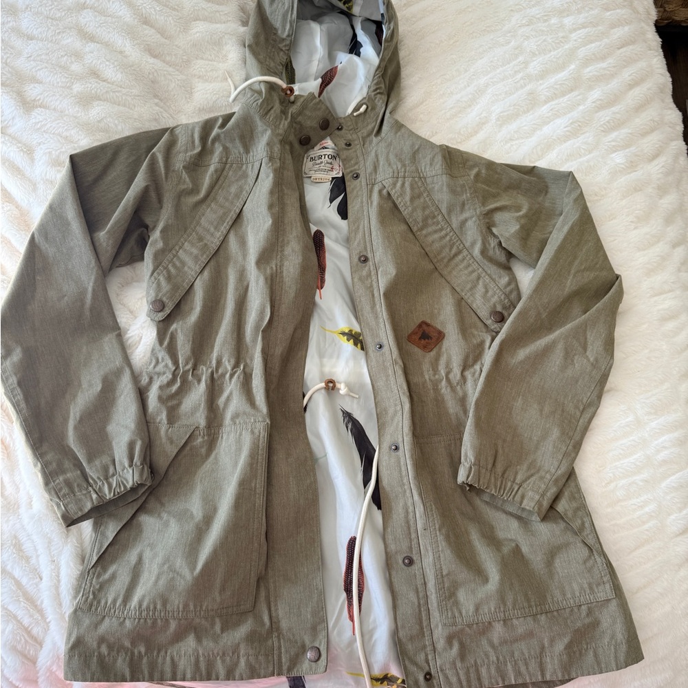 Burton Green and White Graphic Rain Jacket
